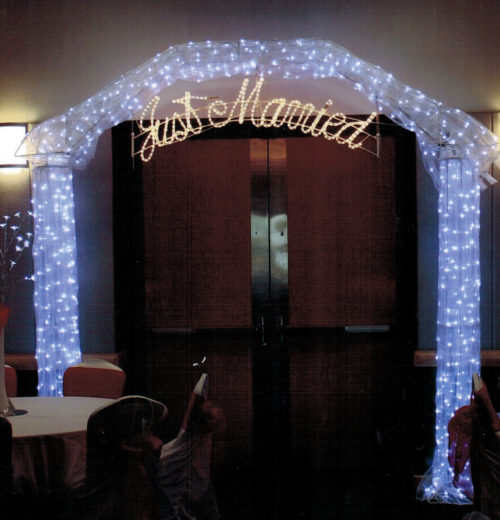 White Lighted Metal Arch
