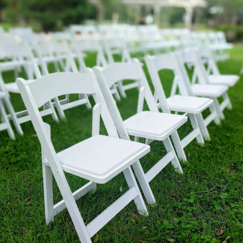Chair, Folding, White Padded