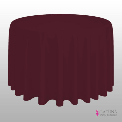 90" Round Table Cover, Linen, Burgundy