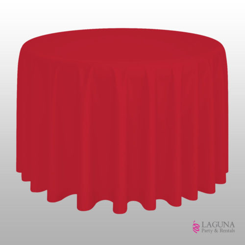 90" Round Table Cover, Linen, Red