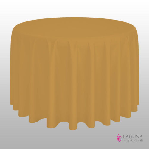 90" Round Table Cover, Linen, Gold