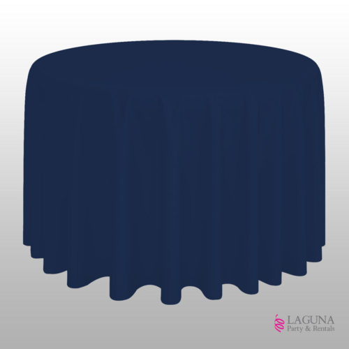 90" Round Table Cover, Linen, Navy