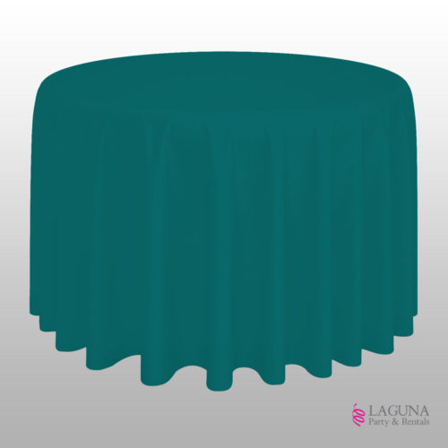 120" Round Table Cover, Linen, Teal