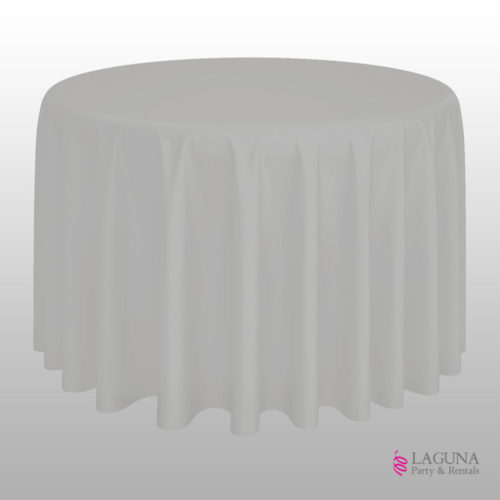 120" Round Table Cover, Linen, Silver