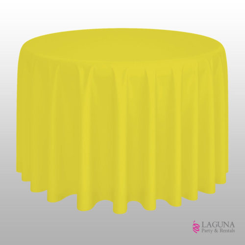 120" Round Table Cover, Linen, Yellow