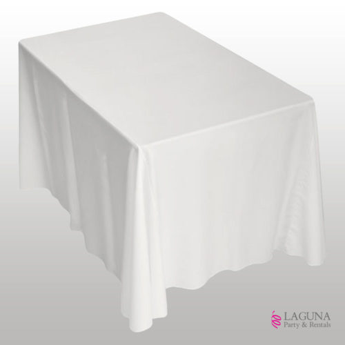Rectangle Table Drape, Linen, White
