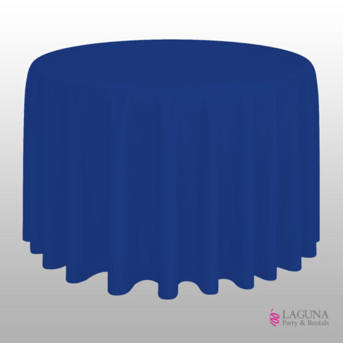 90" Round Table Cover, Linen, Umbrella Hole, Royal Blue