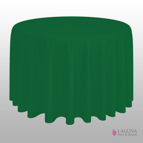 120" Round Table Cover, Linen, Green