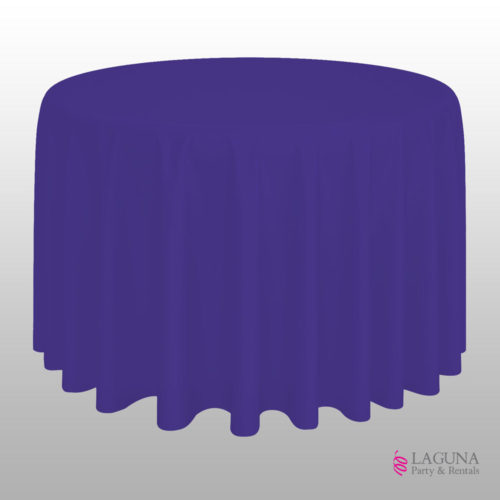 90" Round Table Cover, Linen, Umbrella Hole, Purple