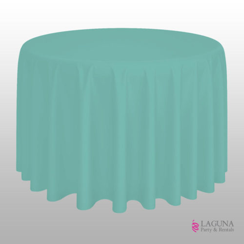 120" Round Table Cover, Linen, Tiffany Blue