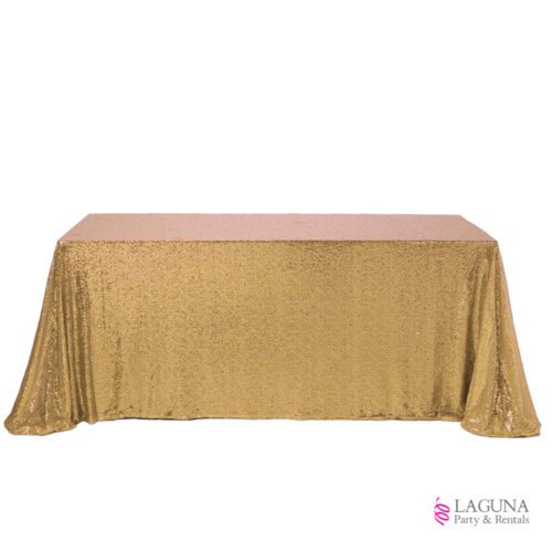 Rectangle Table Drape, Sequin, Gold