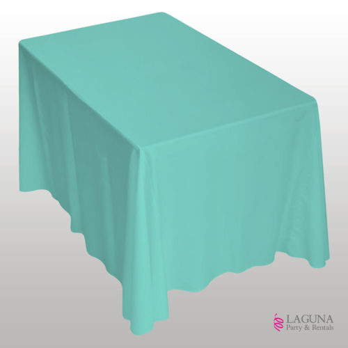 Rectangle Table Drape, Linen, Tiffany Blue