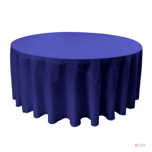120" Round Table Cover, Linen, Royal Blue