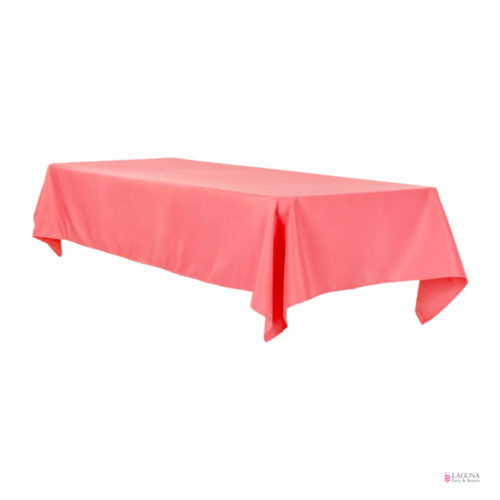 Rectangle Table Cover, Linen, Coral