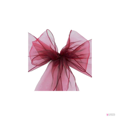 Organza Sash, Burgundy (set of 10)
