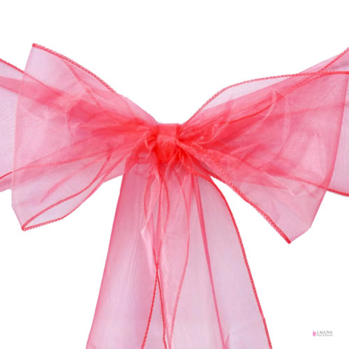 Organza Sash, Coral (set of 10)