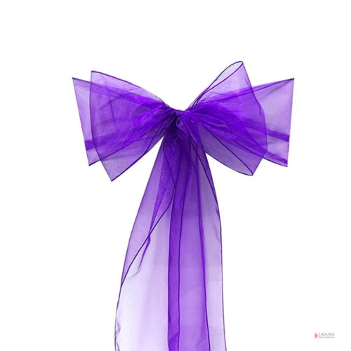 Organza Sash, Purple (set of 10)