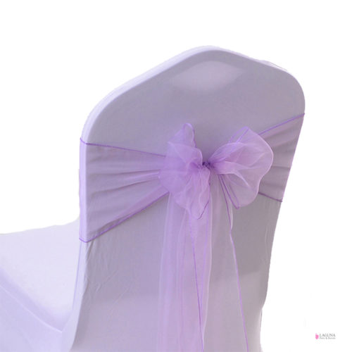 Organza Sash, Lavender (set of 10)