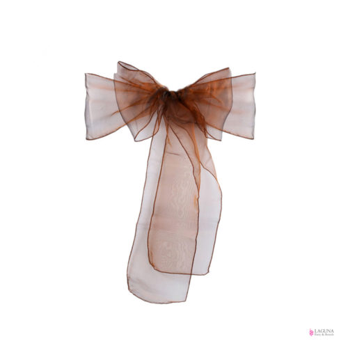 Organza Sash, Brown (set of 10)