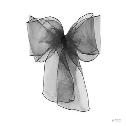 Organza Sash, Black (set of 10)