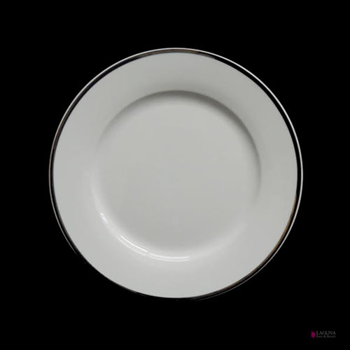 Plate, 7.5" Dia (set of 10), White With Gold Trim