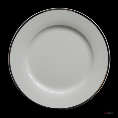 Plate, 10.5" Dia (set of 10), White With Gold Trim