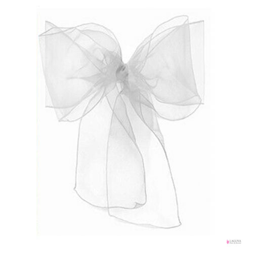 Organza Sash, Silver (set of 10)