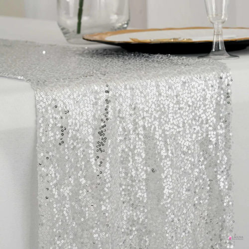 Table Runner, Sequin, Silver