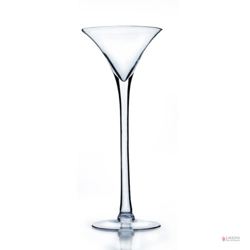 Martini Glass Shape Vase, XL, 24" (H) X 11" (W), Clear
