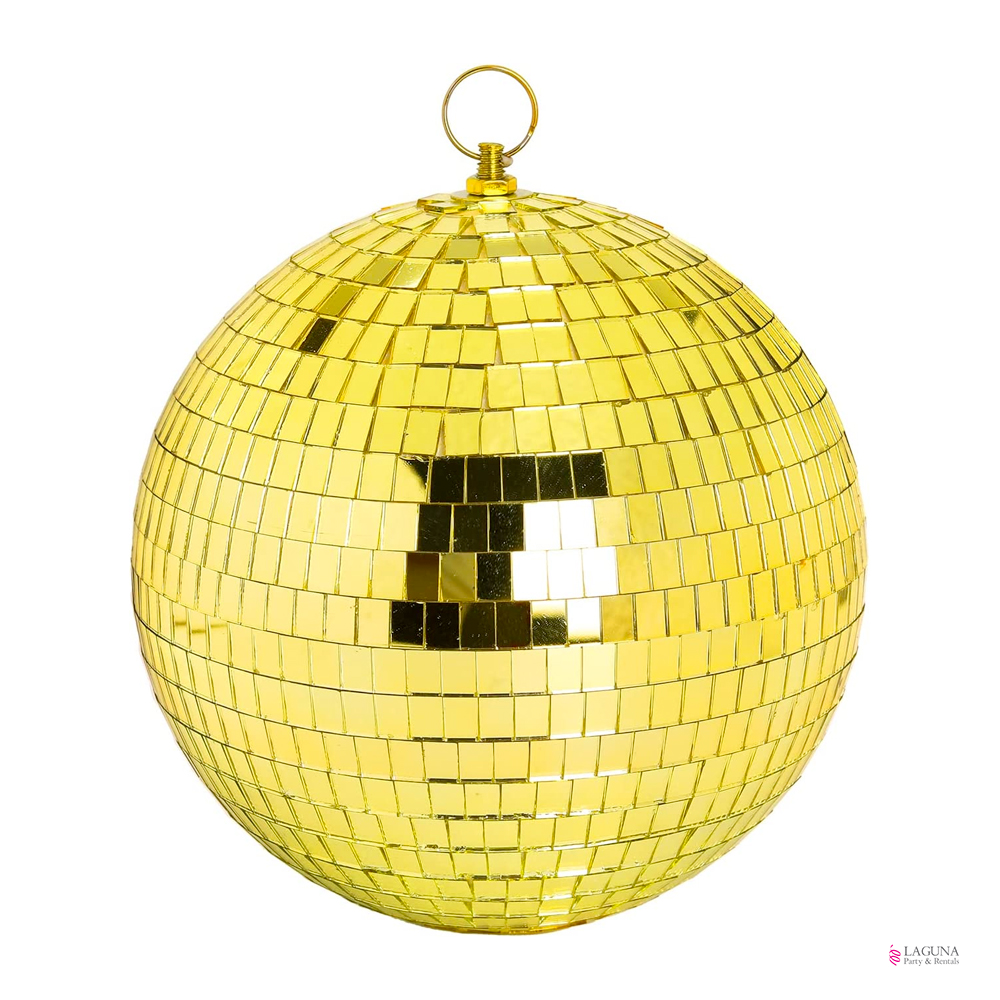 Mirrror Ball / Disco Ball, Gold - Laguna Party & Rentals