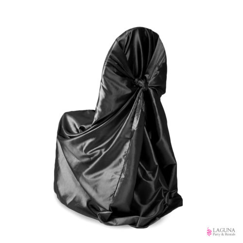 Satin Chair Coverings, Black (set of 10)
