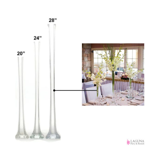 Eiffel Tower Vase, 24" (H), Clear