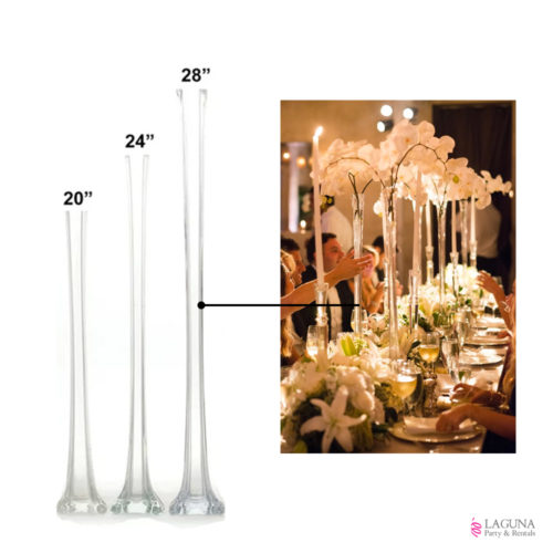 Eiffel Tower Vase, 20" (H), Clear
