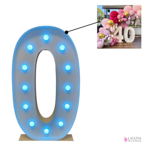0 Marquee Light Up LED Number, 46" tall