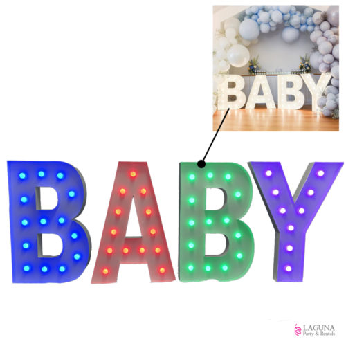 BABY Marquee Light Up LED Letter Set, 46" tall
