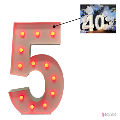 5 Marquee Light Up LED Number, 46" tall