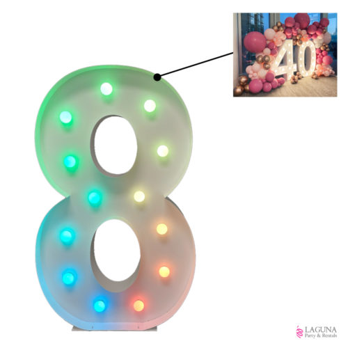 8 Marquee Light Up LED Number, 46" tall