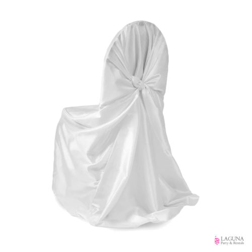 Satin Chair Coverings, White (set of 10)