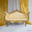 Loveseat, Gold & Ivory