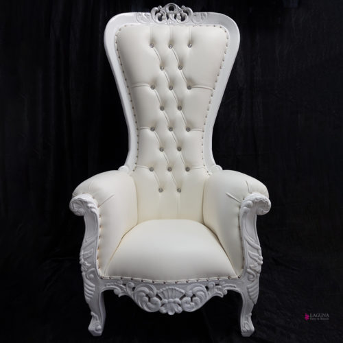 Throne Chair, White, Single