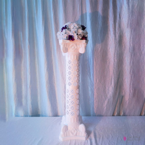 White Pedestal Column, Adjustable Height