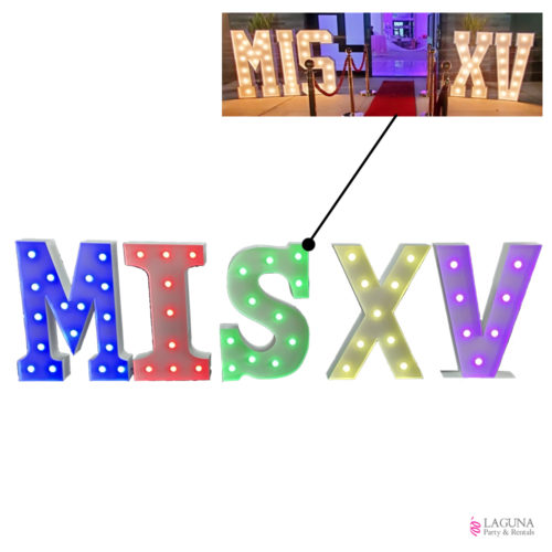 MIS XV Marquee Light Up LED Letter Decor Set, 24" tall