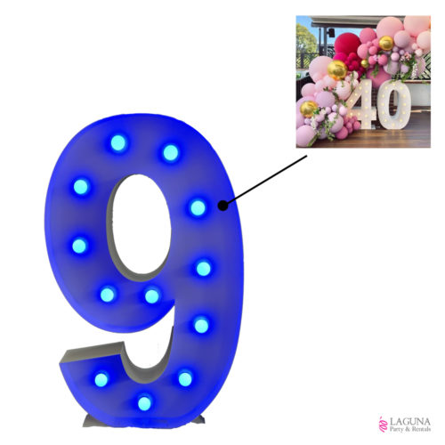 9 Marquee Light Up LED Number, 46" tall