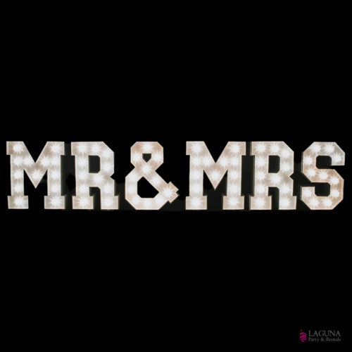 MR & MRS Marquee Light Up LED Letter Decor Set, 24" tall
