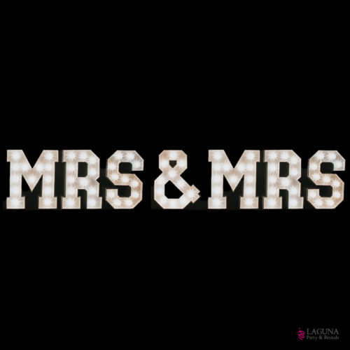 MRS & MRS Marquee Light Up LED Letter Decor Set, 24" tall