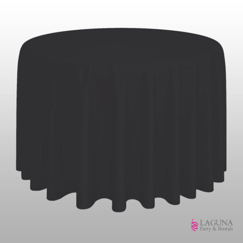 120" Round Table Cover, Linen, Umbrella Hole, Black