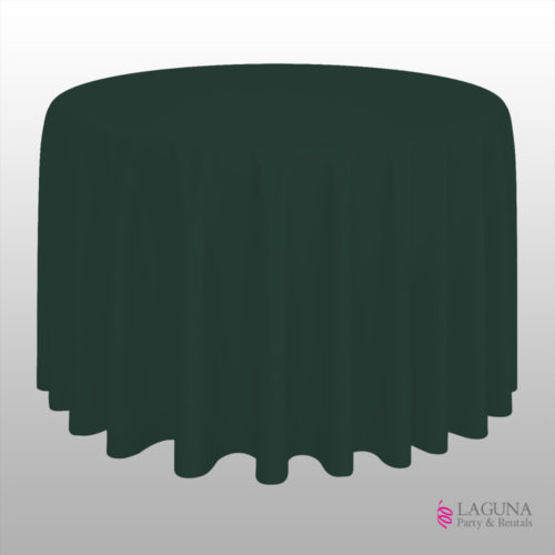 120" Round Table Cover, Linen, Hunter Green