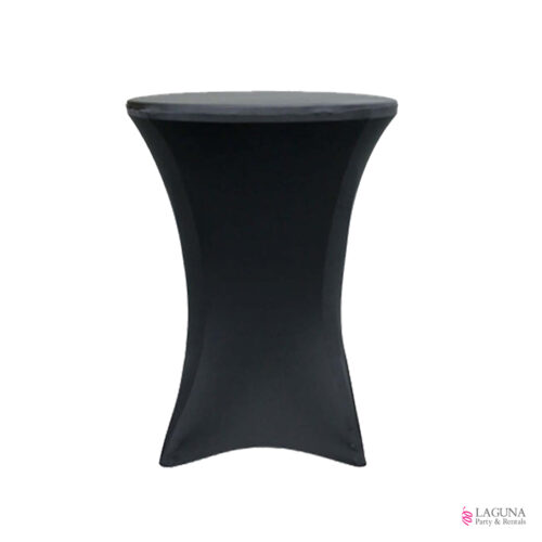 Fitted Spandex Table Cover for Bar/Cocktail Table, 24" Round, Black