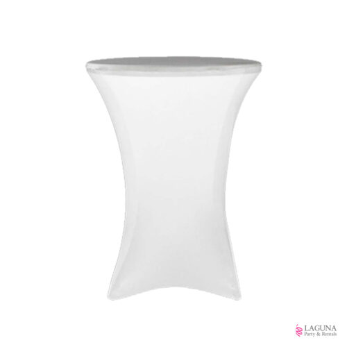 Fitted Spandex Table Cover for Bar/Cocktail Table, 36" Round, White