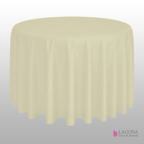 132" Round Table Cover, Linen, Ivory
